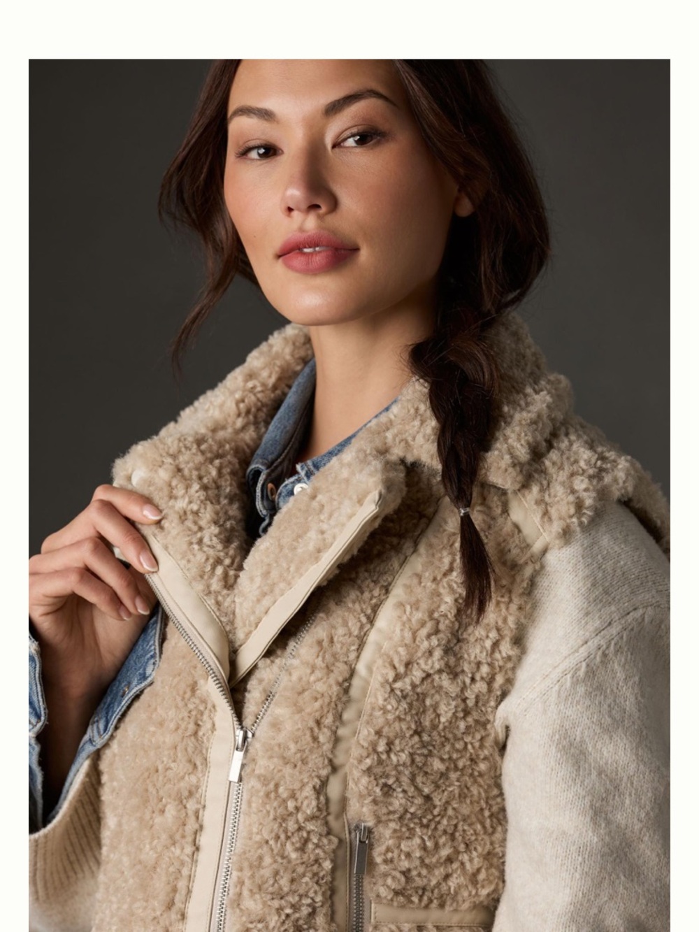 ANTHROPOLOGIE Sherpa Teddy Vest Women's Size SMALL